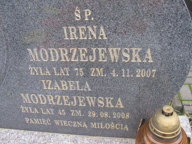 Irena Modrzejewska 1932 Świdnik - Grobonet - Wyszukiwarka osób pochowanych