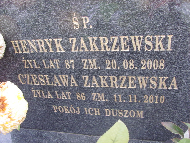 Henryk Zakrzewski 1921 Świdnik - Grobonet - Wyszukiwarka osób pochowanych