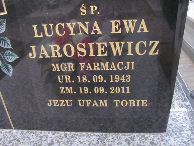 Lucyna Ewa Jarosiewicz 1943 Świdnik - Grobonet - Wyszukiwarka osób pochowanych